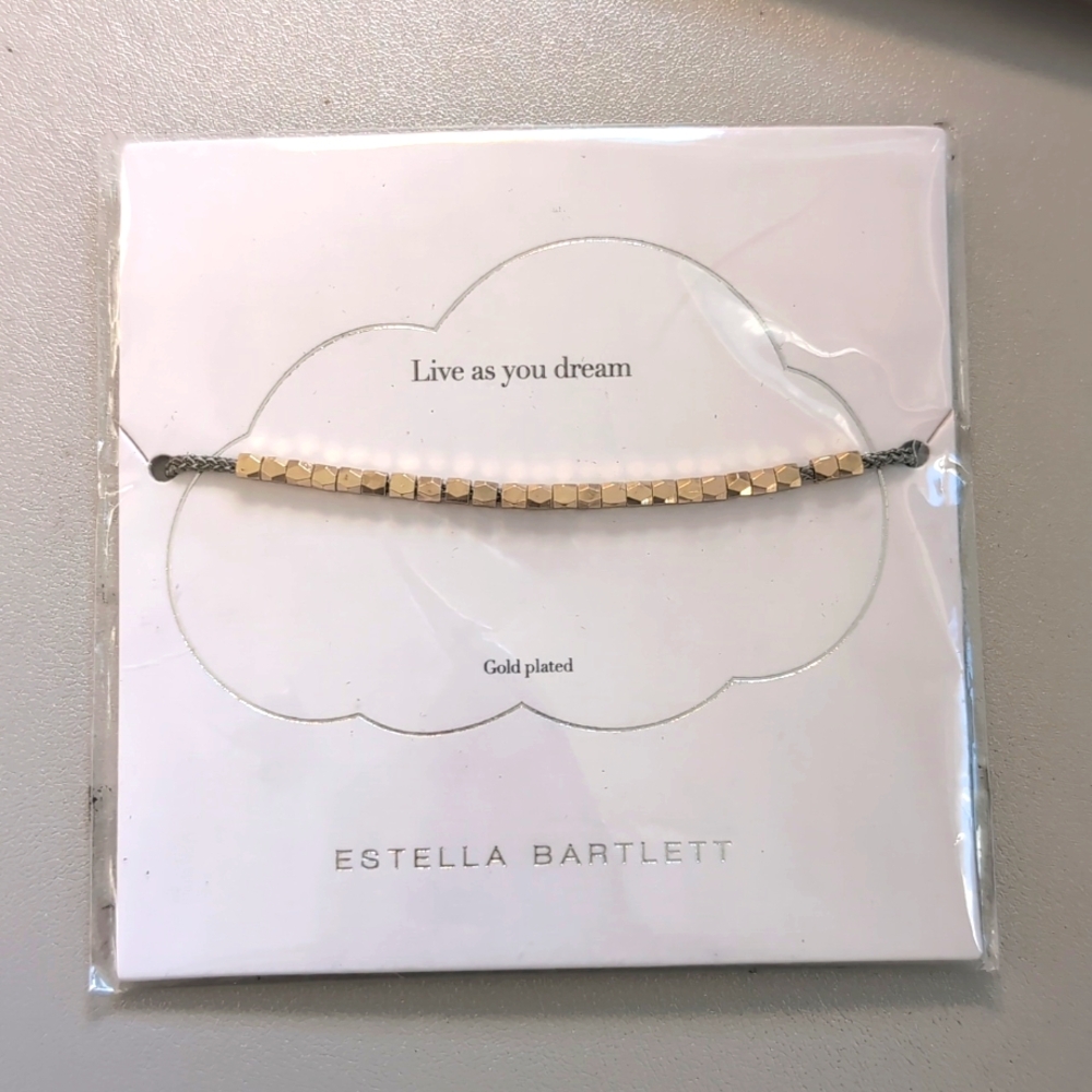 Estella Bartlett "Live as you Dream" Gold Plated Nugget Friendship Bracelet